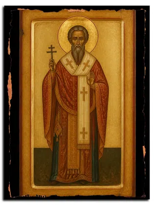 Ириней Сирмийский, священномученик — икона на дереве