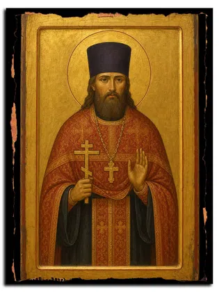 Никодим (Кротков), Костромской, священномученик — икона на дереве ручной работы