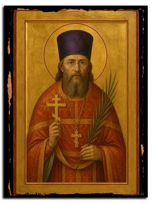 Николай Удинцев, пресвитер, священномученик — икона на дереве