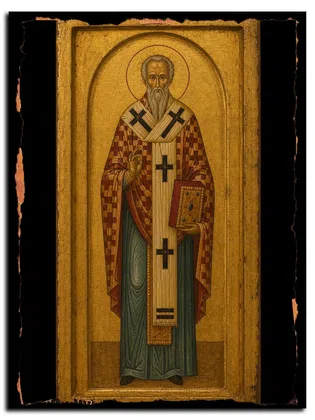 Василий Амасийский, епископ, священномученик — икона на дереве