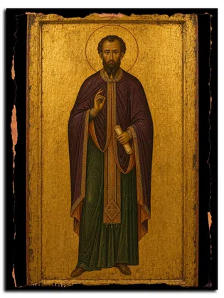 Вениамин Персидский, диакон, священномученик — икона на дереве