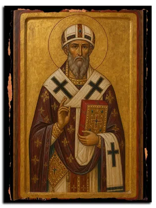 Зинон, епископ Веронийский, священномученик — икона на дереве
