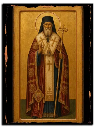 Афанасий III Пателарий, патриарх Константинопольский, Лубенский, святитель — икона на дереве