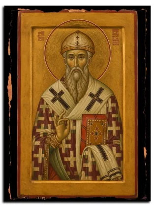 Анастасий I Синаит, Антиохийский, святитель — икона на натуральном дереве