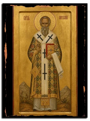 Аврамий (Авраамий) Каррийский, святитель — икона на натуральном дереве