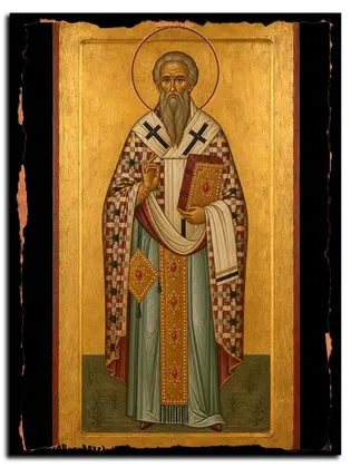 Епифаний, епископ Кипрский, святитель — икона на дереве