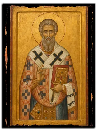 Евсхимон (Евсхим), епископ Лампсакийский, святитель — икона на дереве