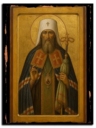 Феогност, митрополит Киевский и всея Руси, святитель — икона на дереве