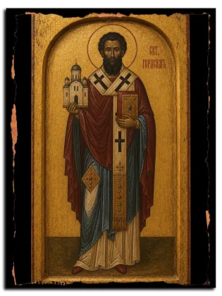 Герасим II (Палладас), патриарх Александрийский, святитель — икона на натуральном дереве