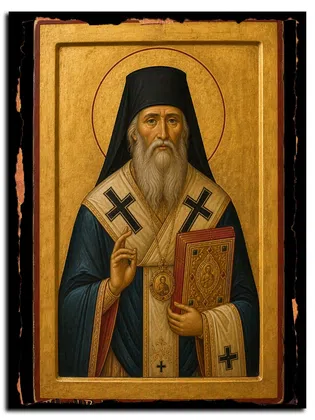 Григорий (Каллидос), митрополит Ираклийский, святитель — икона на дереве