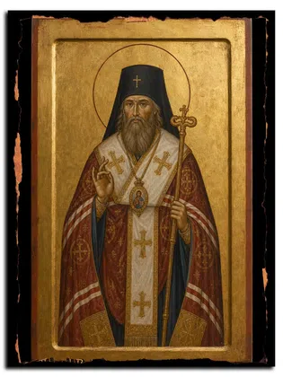 Иерофей Венгерский, Туркийский, святитель — икона на дереве ручной работы