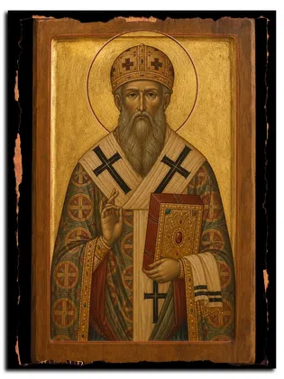 Леонид Афинский, святитель — икона на дереве