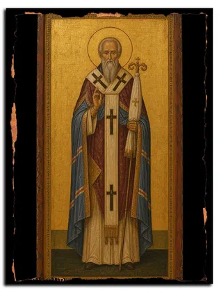 Митрофан (в схиме Макарий), епископ Воронежский, святитель — икона на дереве