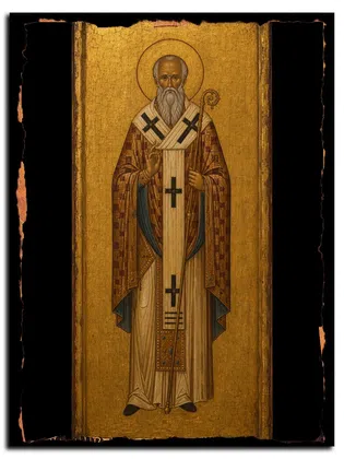 Никодим, архиепископ Сербский, святитель — икона на дереве