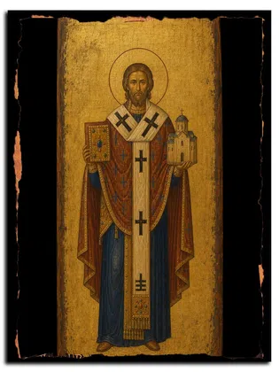 Савва II, архиепископ Сербский, святитель — икона на дереве