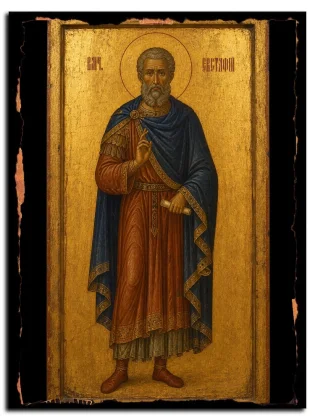 Евстафий Плакида, Римский, полководец, великомученик — икона на натуральном дереве