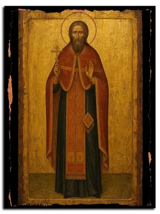 Иоанн Парусников, священномученик, пресвитер — икона на дереве
