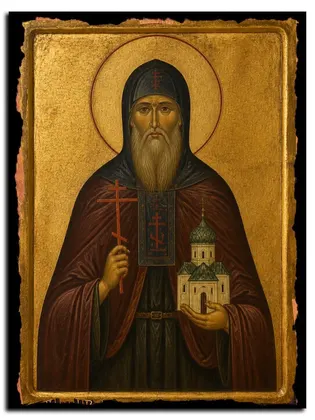 Антоний Валаамский преподобномученик — икона на дереве