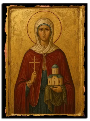 Вера Самсонова мученица, ктитор — икона на дереве