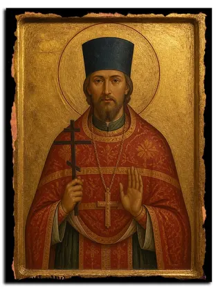Александр Вислянский священномученик, пресвитер — икона на дереве