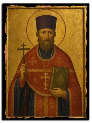 Владимир Преображенский, священномученик, пресвитер — икона на дереве