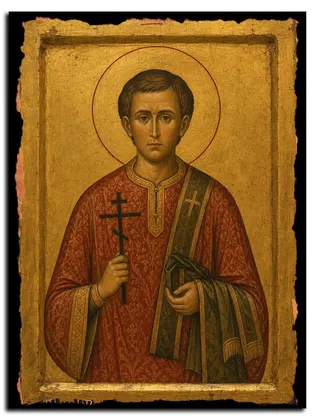 Вячеслав (Луканин) Кизеловский, священномученик, диакон — икона на дереве