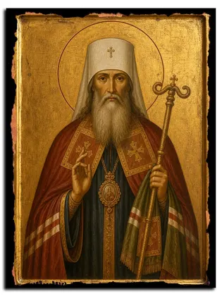 Герман Казанский и Свияжский, архиепископ, святитель — икона на дереве