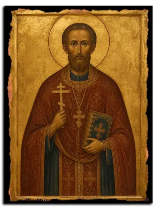Александр Крутицкий, священномученик, пресвитер — икона на дереве