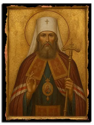 Евгений (Зернов) Горьковский митрополит священномученик — икона на дереве