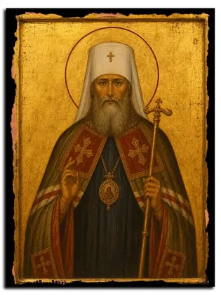 Кирилл Казанский (Смирнов), священномученик, митрополит — икона на дереве