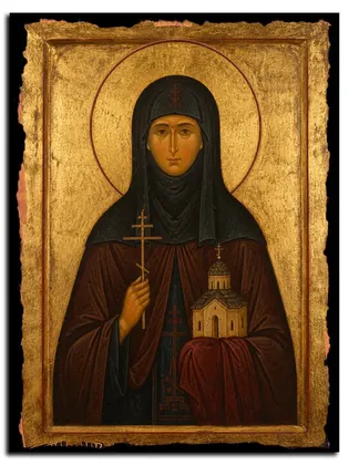 Ксения (Черлина-Браиловская), монахиня, преподобномученица — икона на дереве