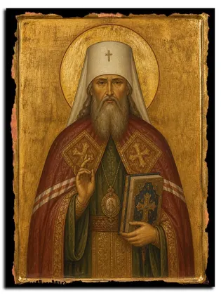 Макарий Невский святитель, митрополит Московский и Коломенский — икона на дереве