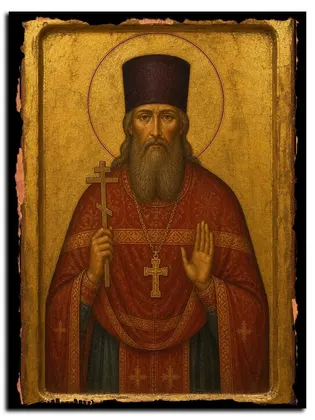 Макарий Соловьев, священномученик, пресвитер — икона на дереве