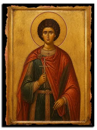 Азат Персидский, мученик — икона на дереве