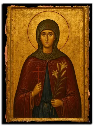 Маргарита (Гунаропуло) Мензелинская преподобномученица — икона на дереве