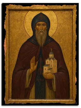 Никита (Нифонт) Алфанов, Сокольницкий, Новгородский преподобный — икона на дереве