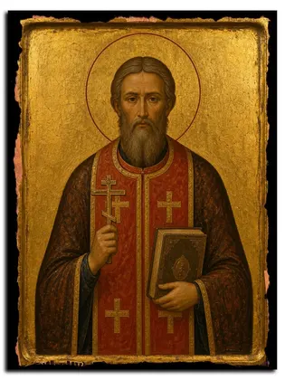 Алексий Аманов священномученик, пресвитер — икона на дереве