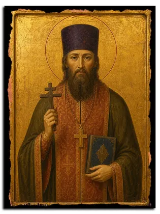 Сергий Заварин, священномученик, пресвитер — икона на дереве