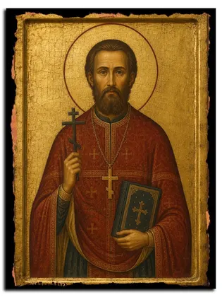 Алексий Кротенков, священномученик, пресвитер — икона на дереве