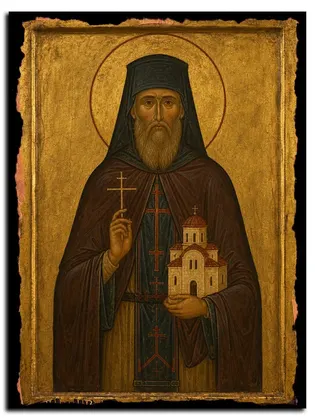 Тимофей Есфигменский, Адрианопольский, преподобномученик — икона на дереве