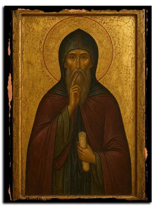 Феодор Печерский, Молчаливый, Преподобный — икона на дереве