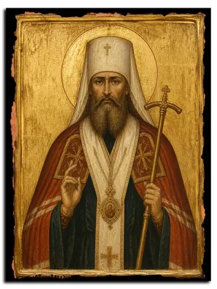 Арсений Ростовский (Мацеевич) митрополит священномученик — икона на дереве