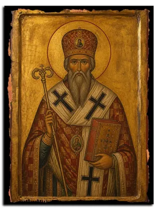 Климент, архиепископ Охридский, Величский (Болгарский) равноапостольный — икона на дереве
