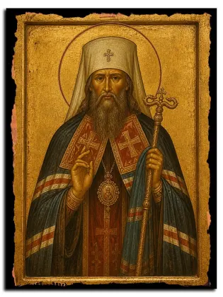 Филофей, епископ Тобольский и митрополит Сибирский, святитель — икона на дереве