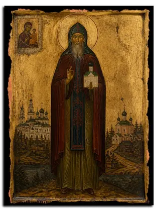 Аврамий (Авраамий) Галичский, Чухломской, Городецкий преподобный — икона на дереве