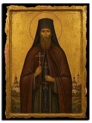 Адриан Пошехонский, Ярославский, игумен преподобномученик — икона на дереве
