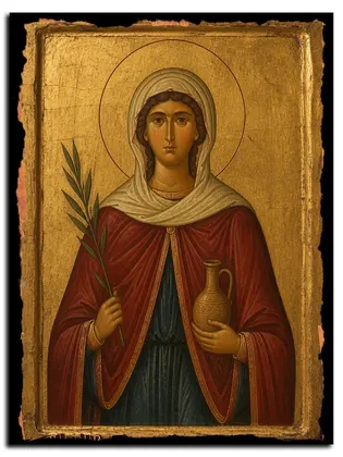 Акилина Гречишница Старшая, Библосская (Финикийская) Святая мученица — икона на дереве