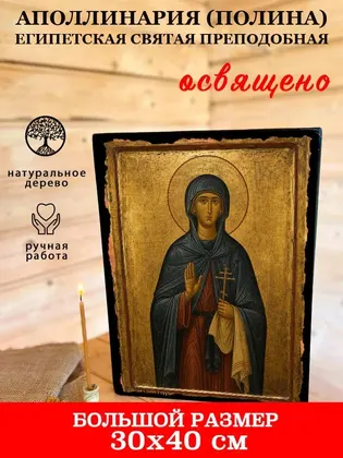 Аполлинария (Полина) Египетская Святая преподобная — современное · вариант 3 исполнение — фото 7