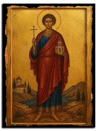 Андрей Лампсакский мученик — икона на дереве