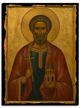 Едесий Патарский, Александрийский мученик — икона на дереве